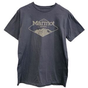 MARMOT T-SHIRT MENS MEDIUM GRAY  MOUNTAIN GRAPHIC 100% ORGANIC COTTON.